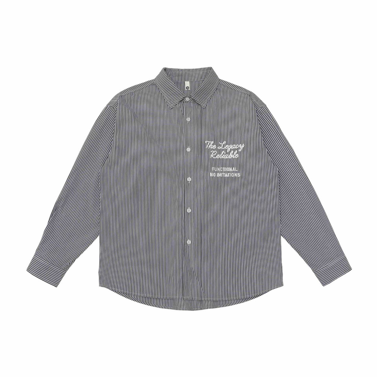 Unisex Oversize Stripe Shirt with Stitch Detail and Kent Collar EVA-US