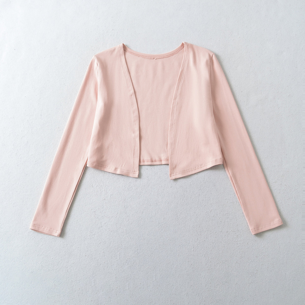 Ladies Two-Piece Fine Knit Top Set with Mesh Insert and Open Cardigan EVA-US