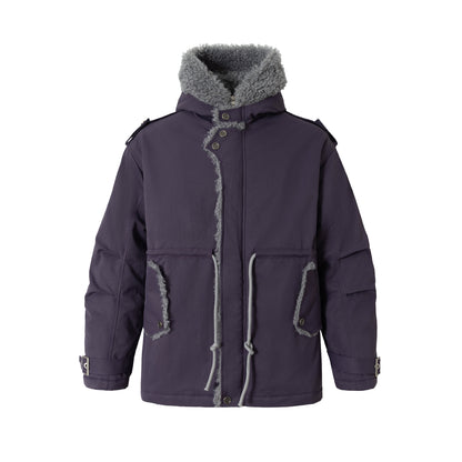 Women's short parka with teddy lining, drawstring and buckle sleeves EVA-US