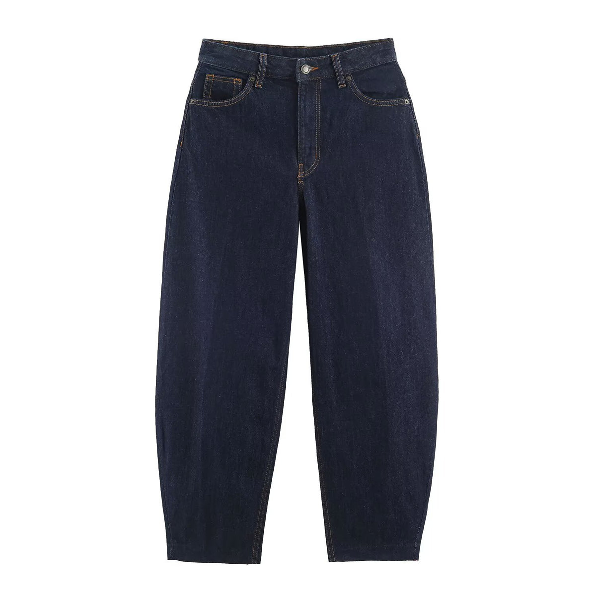 Women Highwaist Relaxed Tapered Jeans with Conical Leg EVA-US