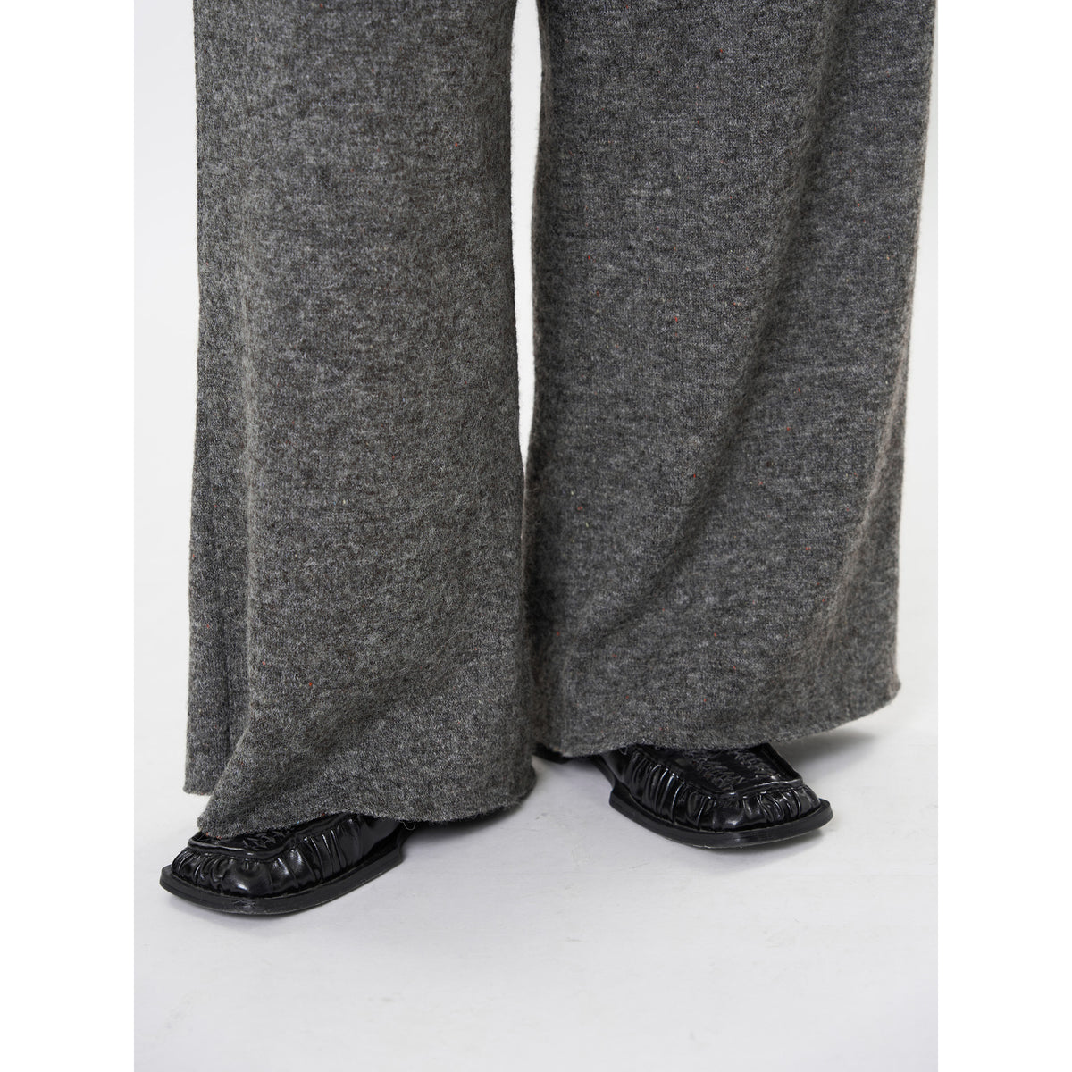 Women's Oversized Knit Set with Boxy Short Sleeve Sweater and Wide High-Waist Palazzo Pants EVA-US