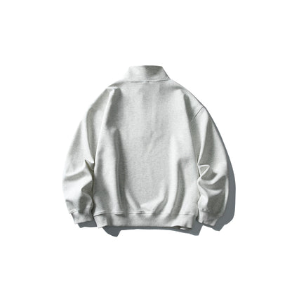 Unisex Relaxed-Halfzip-Sweatshirt with high collar and raglan seam