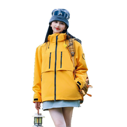 Men's Waterproof Breathable Softshell Outdoor Jacket with Adjustable Hood EVA-US