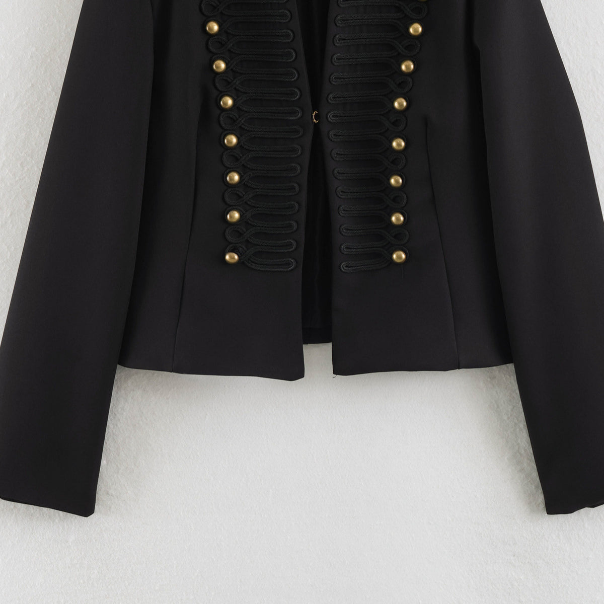 Women's Short Blazer in Marshal Look with Cord Ornament and Brass Buttons EVA-US