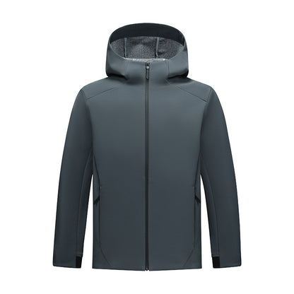 Women's softshell jacket with hood, tailored and windproof outdoor jacket EVA-US