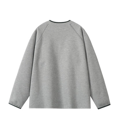 Unisex Relaxed-Fit Waffle Knit Half-Zip with Concealed Chest Pocket and Raglan Sleeves EVA-US