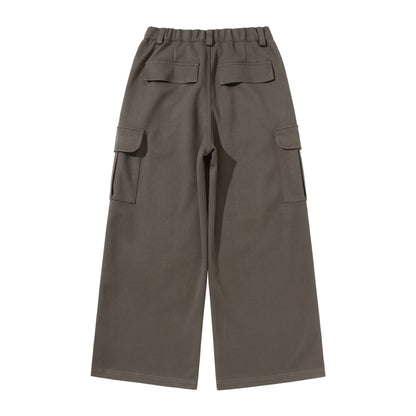 Women's Cropped Cargo Pants with Wide Leg and Patch Pockets EVA-US