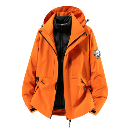 Men's two-layer hardshell parka with removable padded vest and technical hood EVA-US