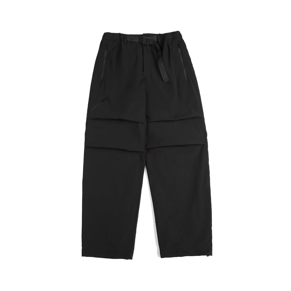 Unisex Technical Cargo Capri Pants with Elastic Waistband, Integrated Belt, and Waterproof Zippers EVA-US