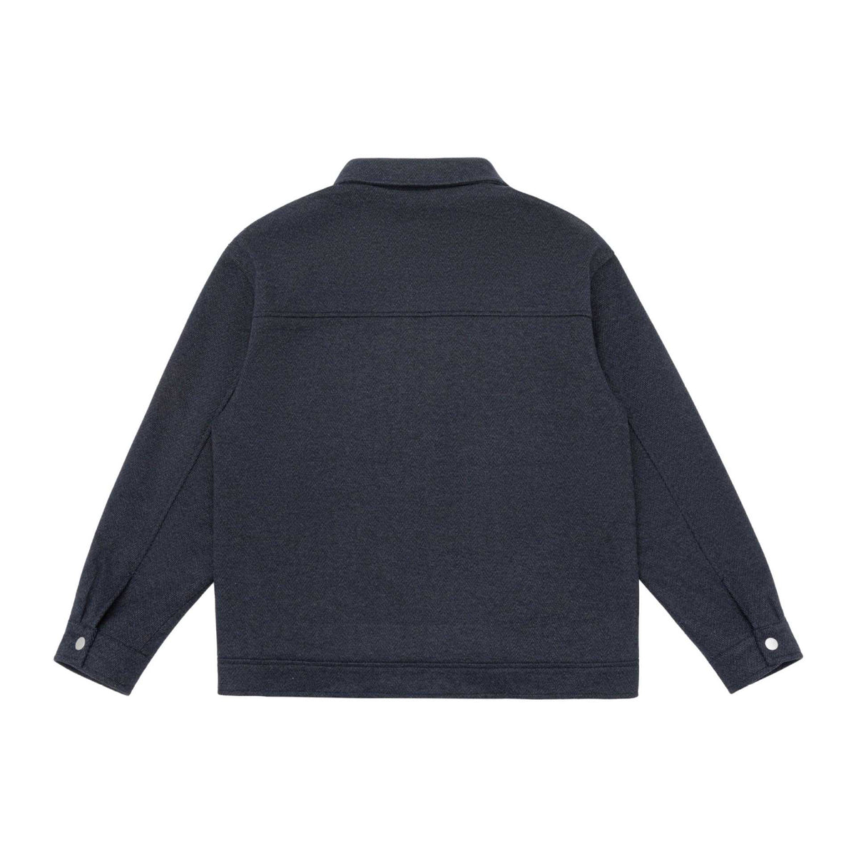 Men's Wool Blend Shacket with Zipper, Flap Pockets and Boxy Silhouette EVA-US