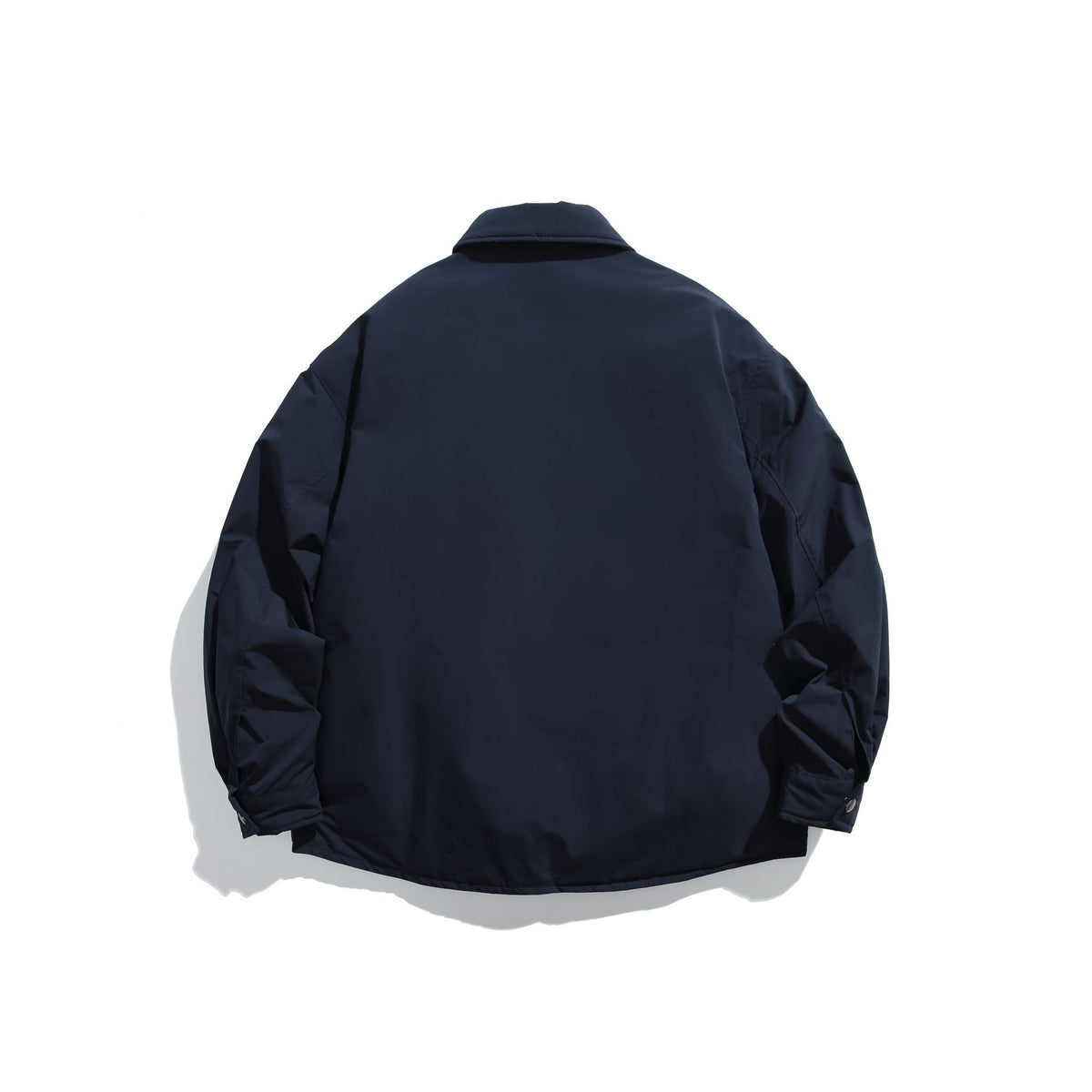 Unisex Padded Coach Jacket with Check Lining and Snap Button Placket EVA-US