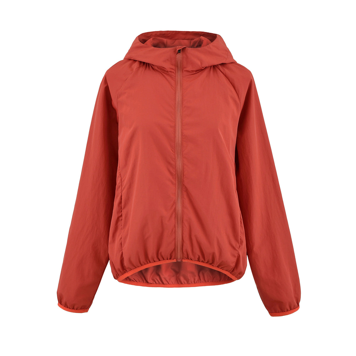 Women's Ultralight Hooded Windbreaker with Extended Back Hem and Elastic Hem EVA-US