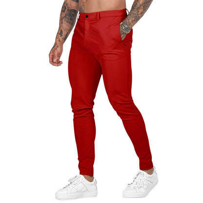 Men's Slim-Fit Chino Pants with Modern Design and Elastic Waist EVA-US