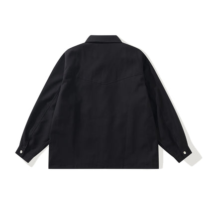 Men's Utility Chore Jacket with Full Zip and Large Flap Pockets EVA-US
