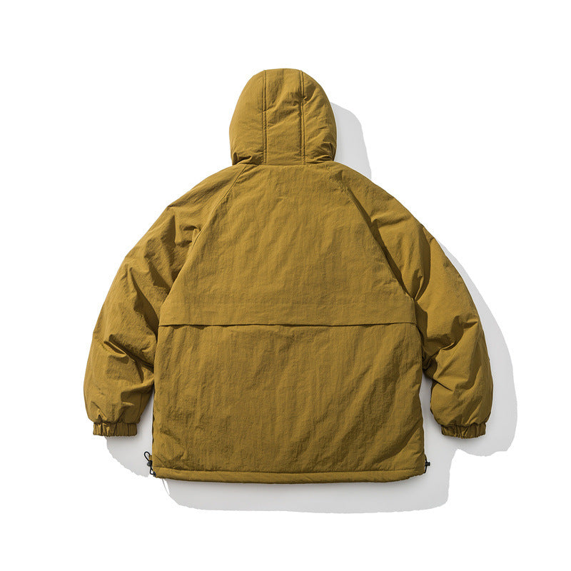 Unisex Lightweight Boxy Insulation Jacket with Hood and Adjustable Hem EVA-US