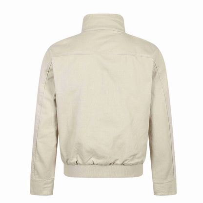 Unisex Short-cut Canvas Field Blouson with Buckle Placket, Utility Pockets and High Standing Collar EVA-US