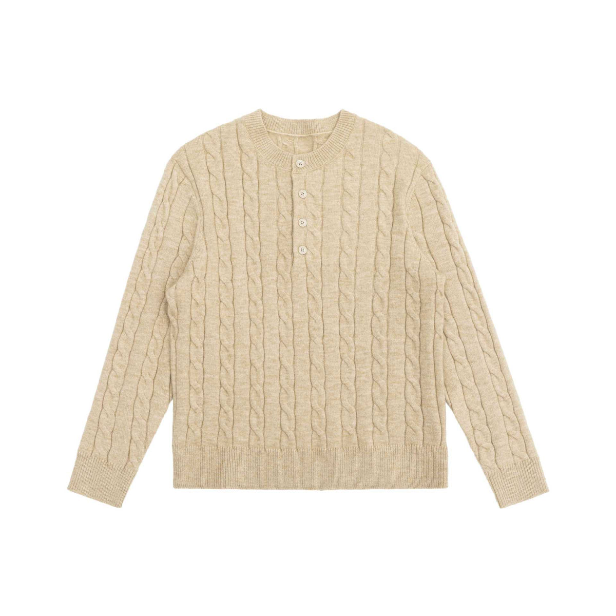 Women's knit cardigan with cable pattern and round neck EVA-US