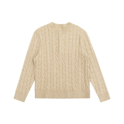 Women's knit cardigan with cable pattern and round neck EVA-US
