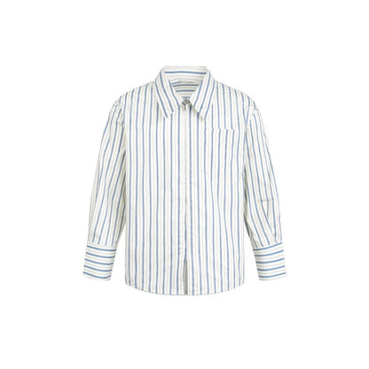 Women Boxy Shirt with Full Zipper, Kent Collar and Breast Pocket EVA-US