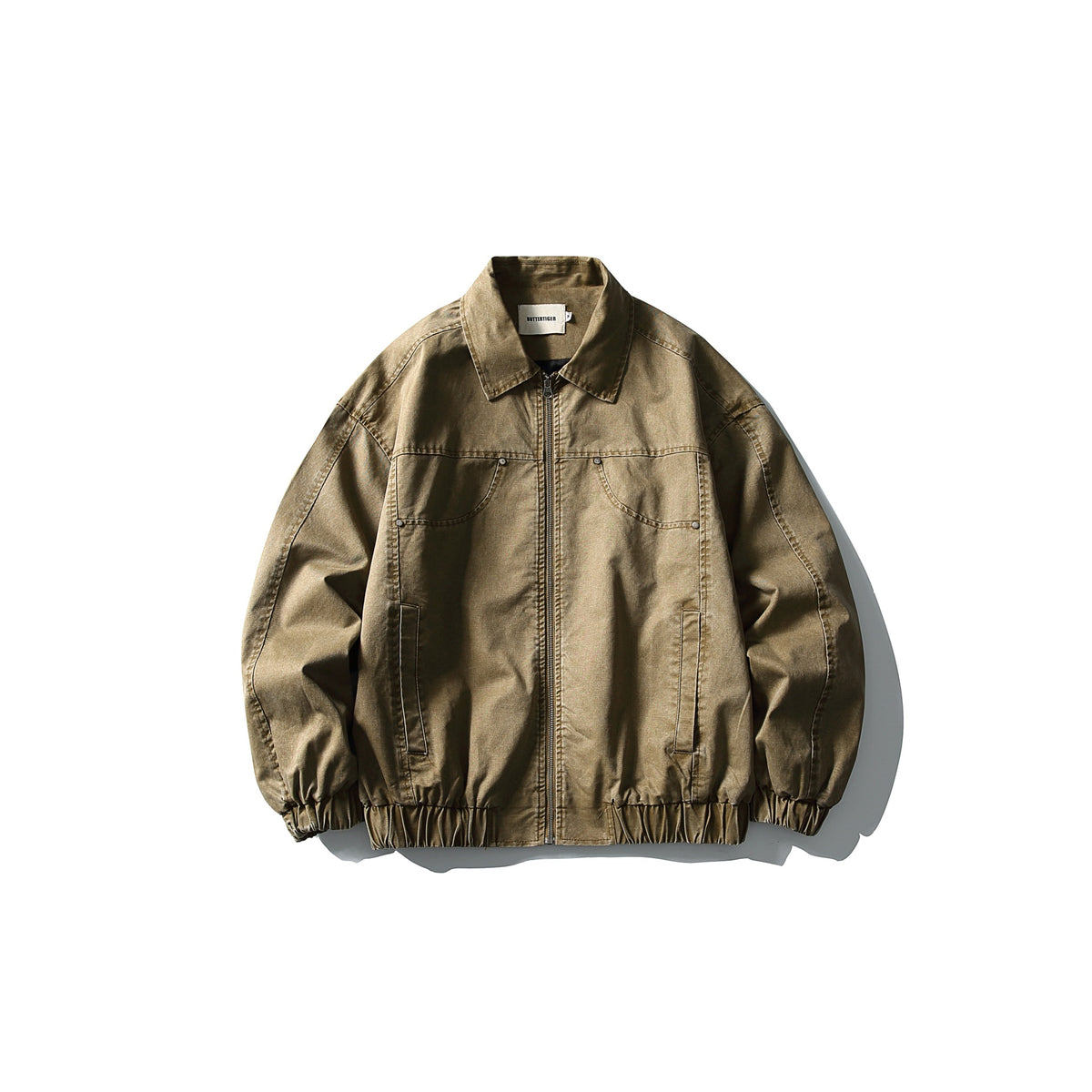 Men's short jacket in utility canvas style with full zip and elastic hem EVA-US