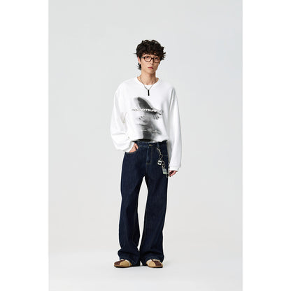 Unisex Oversize-Longsleeve shirt with surreal photo print and ribbed cuffs EVA-US