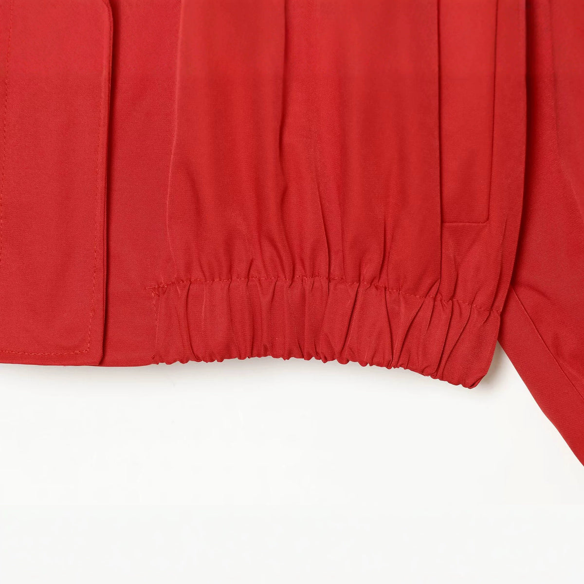Women's Lightweight Boxy Transitional Jacket with Funnel Neck and Elastic Hem EVA-US