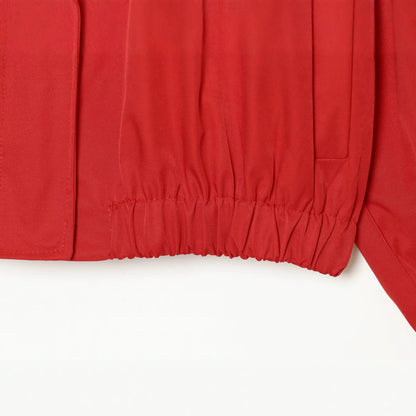 Women's Lightweight Boxy Transitional Jacket with Funnel Neck and Elastic Hem EVA-US