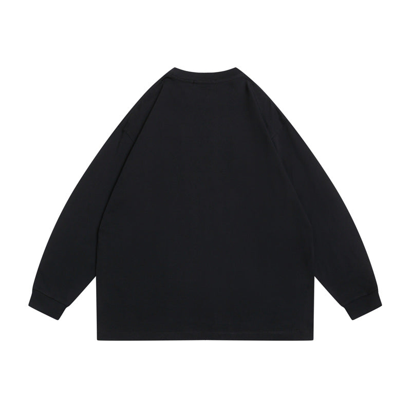 Unisex Oversize-Longsleeve Shirt made of heavy cotton blend with round neckline and ribbed cuffs EVA-US