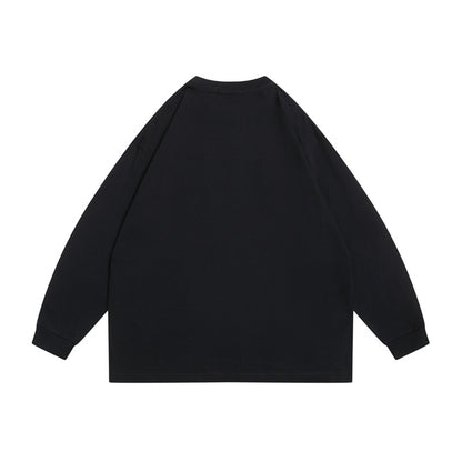Unisex Oversize-Longsleeve Shirt made of heavy cotton blend with round neckline and ribbed cuffs EVA-US