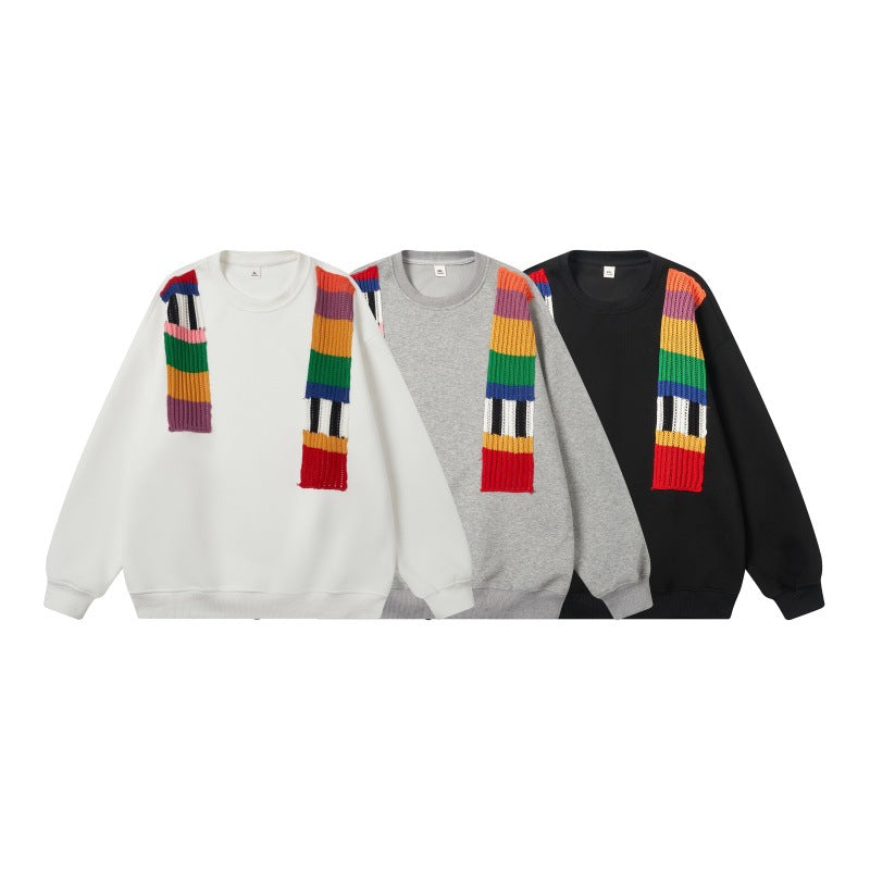 Unisex Oversize Sweatshirt with knit applications and round neck EVA-US