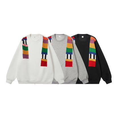 Unisex Oversize Sweatshirt with knit applications and round neck EVA-US