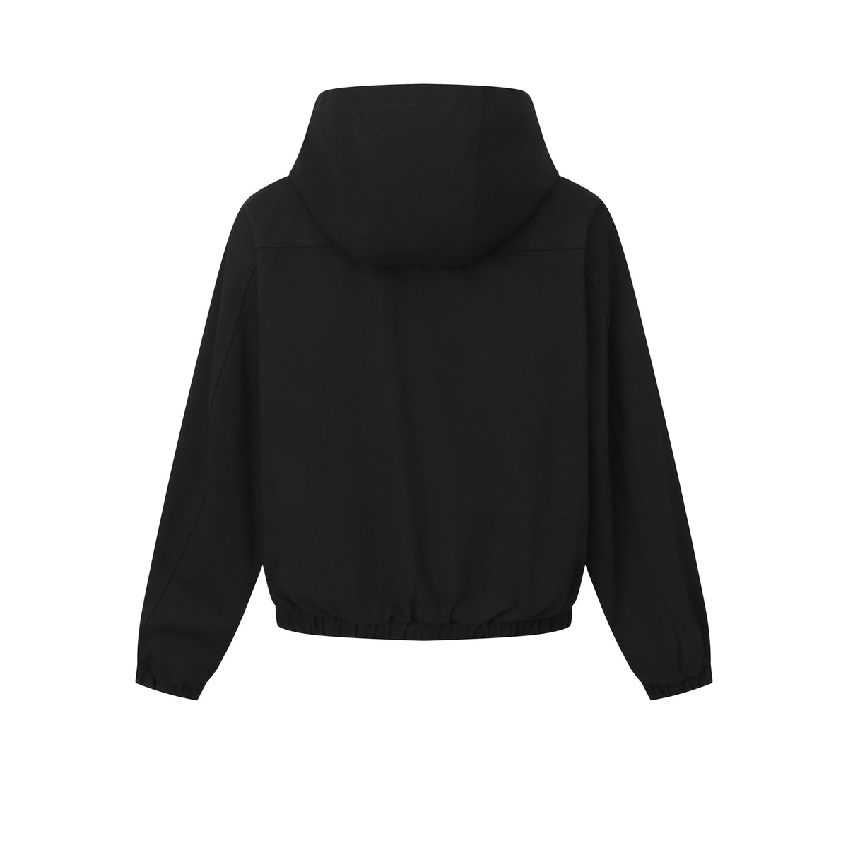 Women's short cut hooded jacket with drawstring hem and patch pockets EVA-US