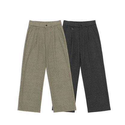 Women High-waisted Pleated Jersey Pants with Wide Leg EVA-US