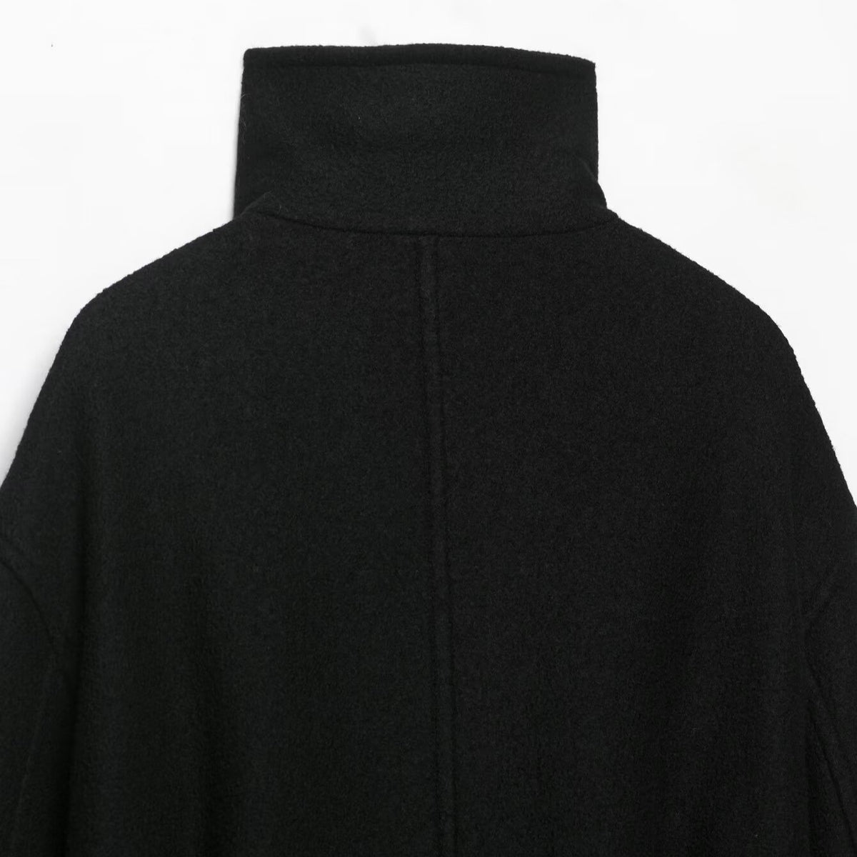 Women Short Duffle Cape Jacket with Stand-up Collar, Toggle Closures and Waist Belt EVA-US