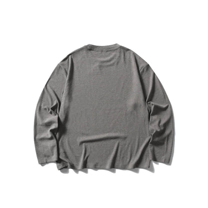 Unisex Oversize Round Neck Sweatshirt with Raglan Seams and Fine Waffle Texture EVA-US