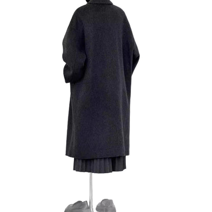 Women Oversized Wool Coat with Wide Lapels and Relaxed Silhouette EVA-US