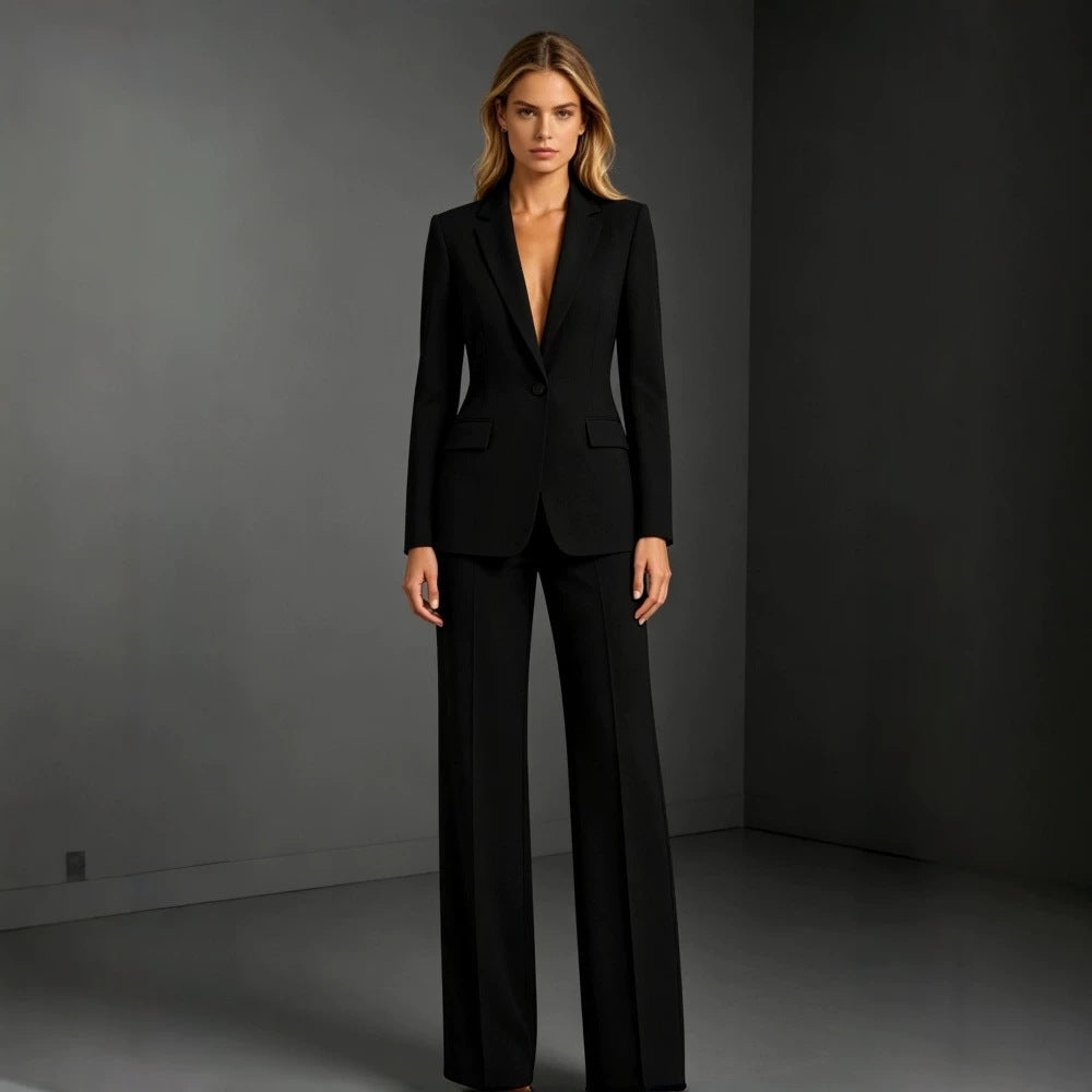 Ladies Elegant Suit with Wide Leg