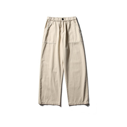 Women's Wide Utility Cargo Pants with Elastic Waistband and Applied Front Pockets EVA-US