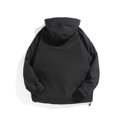 Unisex Wide cut weatherproof parka with hood, drawstring and patch pockets EVA-US