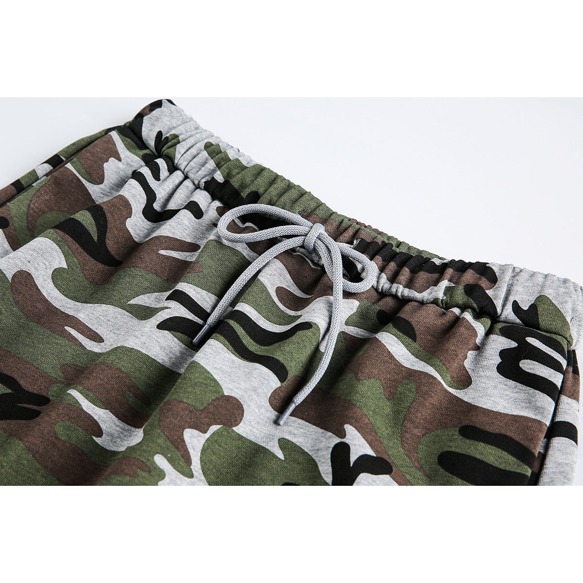 Women's midi skirt in camouflage style with elastic waistband and drawstring EVA-US