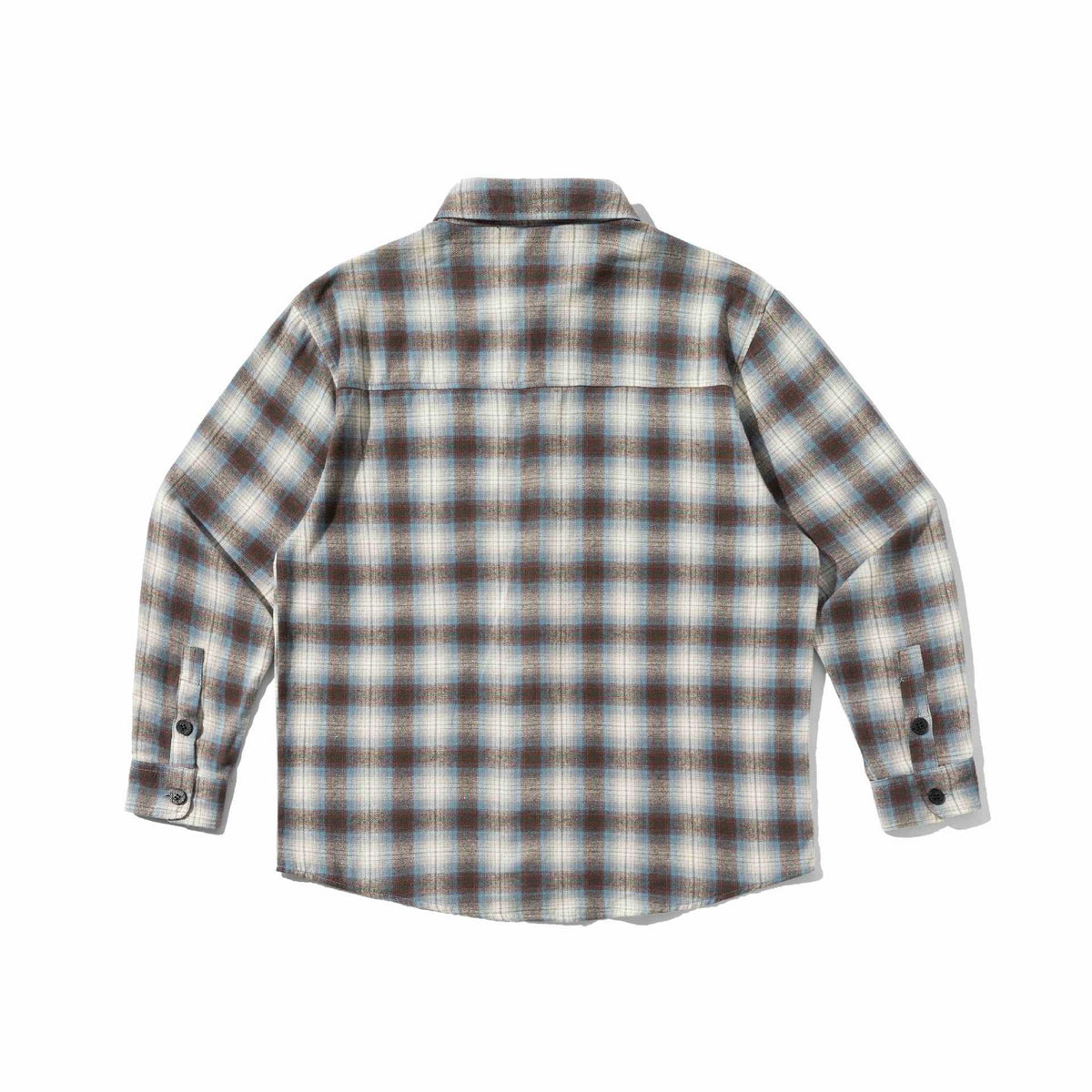Men's flannel shirt jacket in boxy look with soft brushed finish and chest patch pocket EVA-US