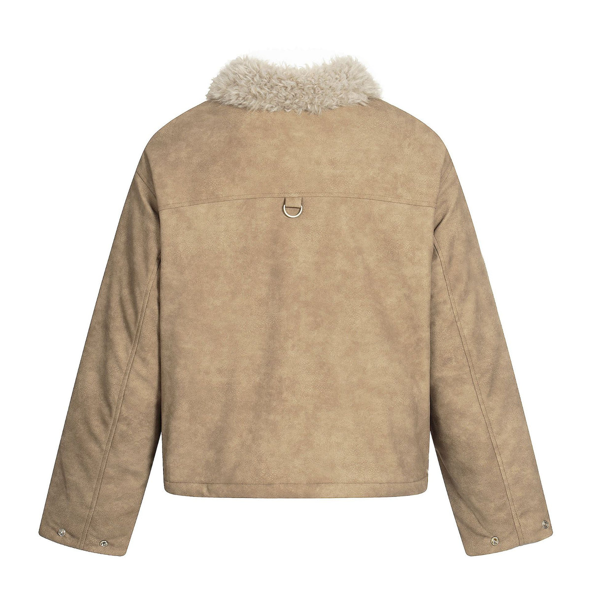 Men's short jacket in retro-military look with teddy fur collar and functional breast pockets EVA-US