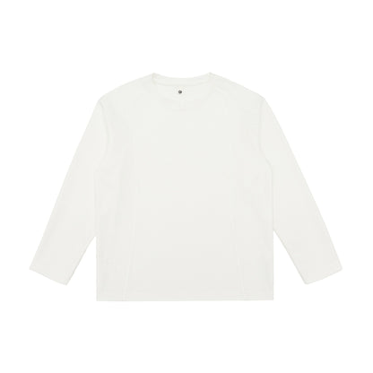 Women's Fine Cotton Long Sleeve Shirt with Straight Hem and Decorative Stitch Detail EVA-US
