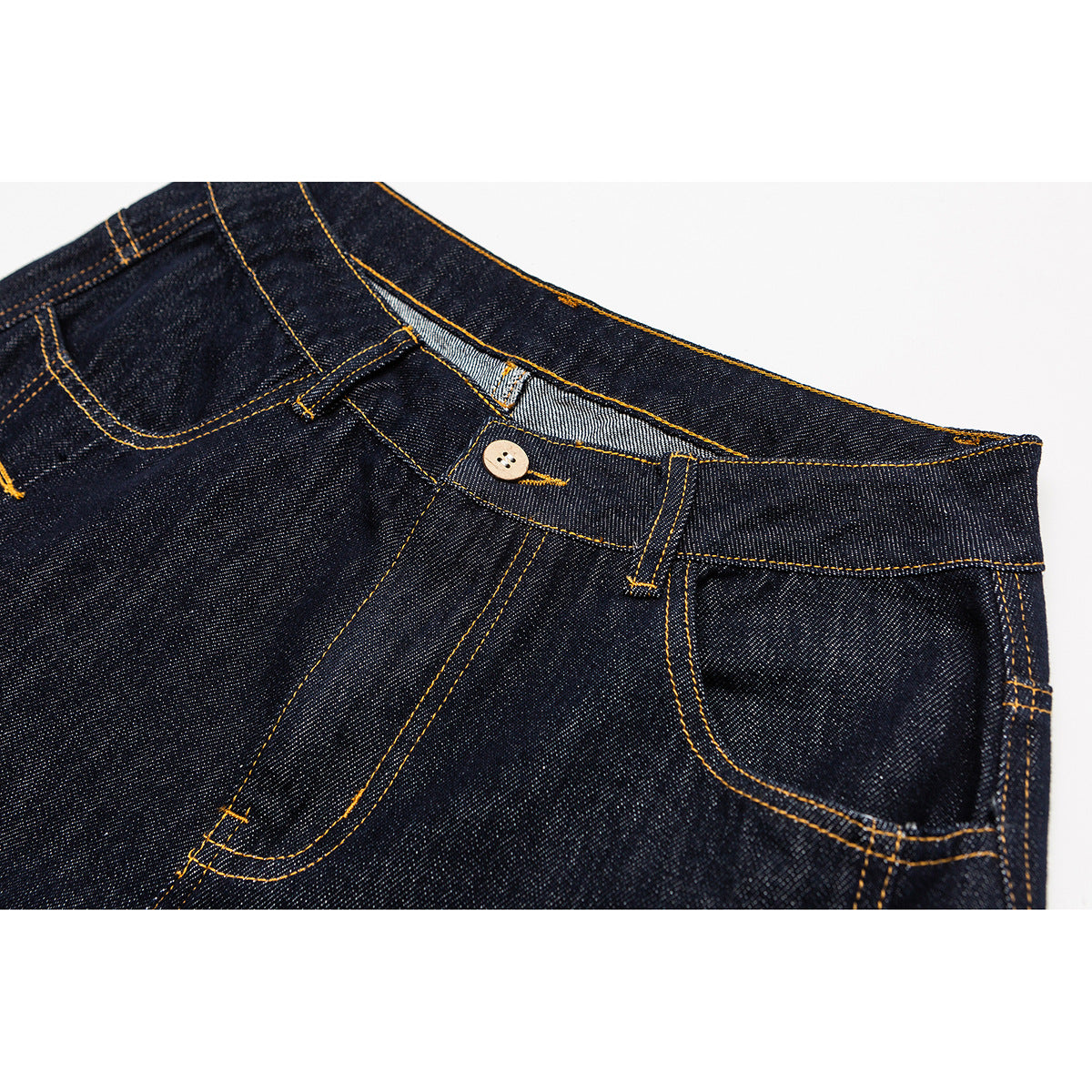 Women's Wide High-Waist Jeans with Balloon Silhouette and Side Decorative Buttons EVA-US