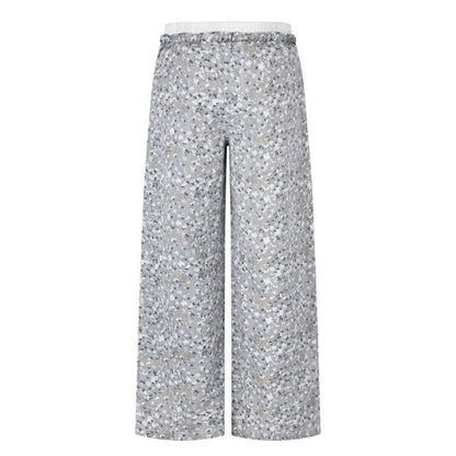 Ladies Palazzo Glitter Pants with Elastic Waistband and Drawstring EVA-US