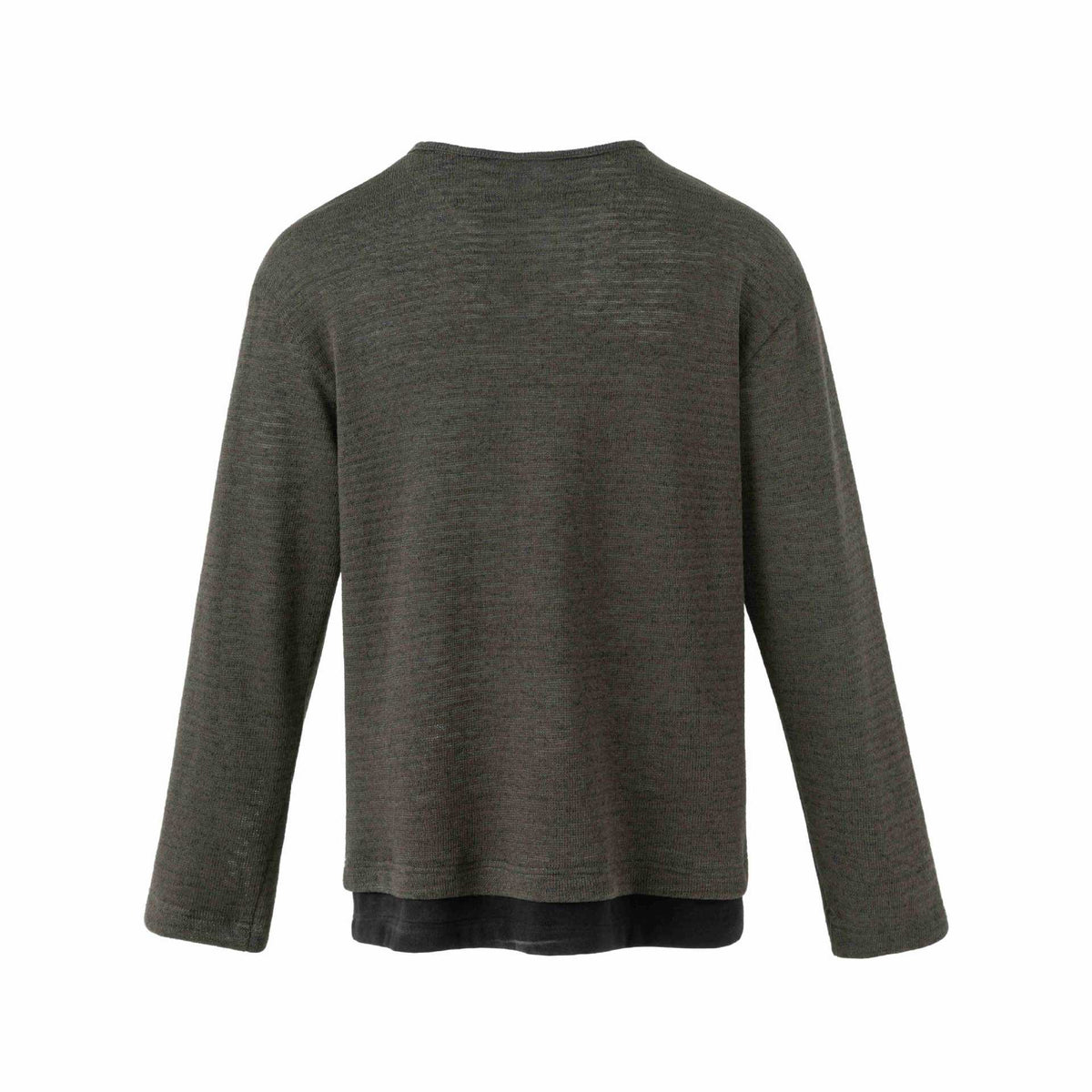Men's fine knit pullover with round neck and straight cut EVA-US