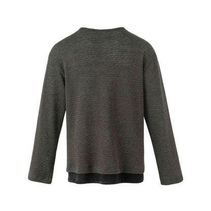 Men's fine knit pullover with round neck and straight cut EVA-US