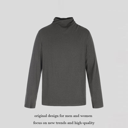 Men's Long Sleeve Shirt with Loose Stand Collar made of Soft Jersey EVA-US