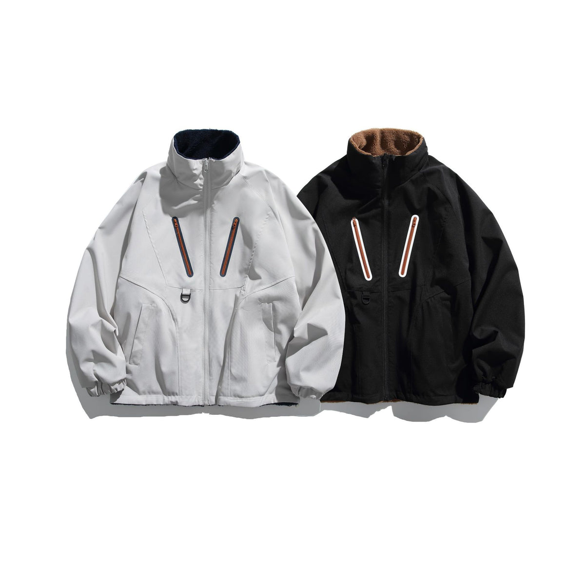 Unisex Technical Softshell Jacket with Fleece Lining and Vertical Chest Zippers EVA-US