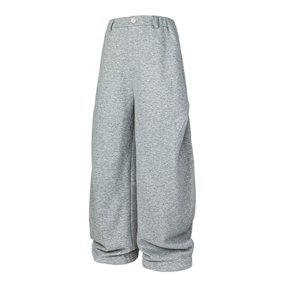Women Wide High-Waist Jogging Pants made of French Terry with Cuffed Hem